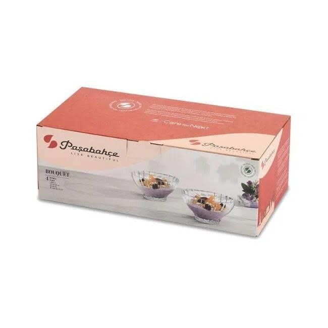 Pasabahce 4 Bouquet Glass Bowls | 138mm | 455ml
