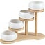 Bavary 4 Chubby Snack Bowls with Wooden Tiered Stand