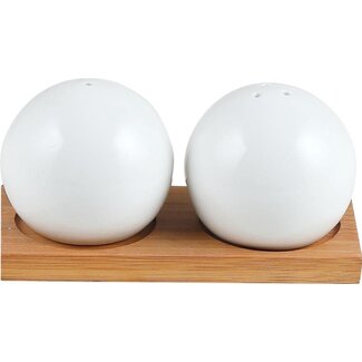 Bavary 2 Ball Salt and Pepper Set | Wooden Stand