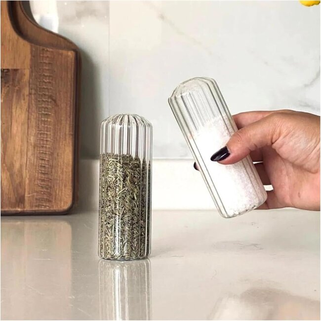 Bavary 2 Ribble  Zout en Peperstel Glas | 6x13cm