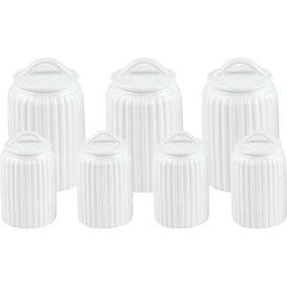 Bavary 7 Slim Ceramic Storage Jars White