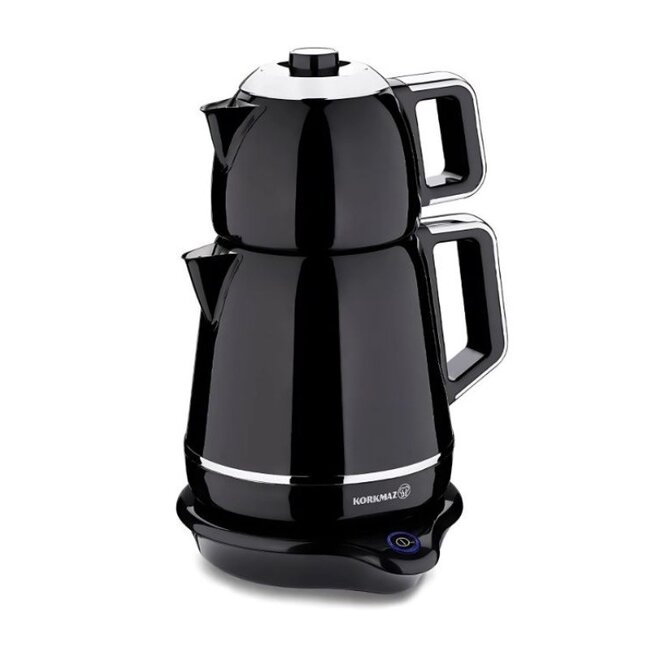 Korkmaz Demiks Elektrische Semaver | Zwart | 1.1L + 1.7L