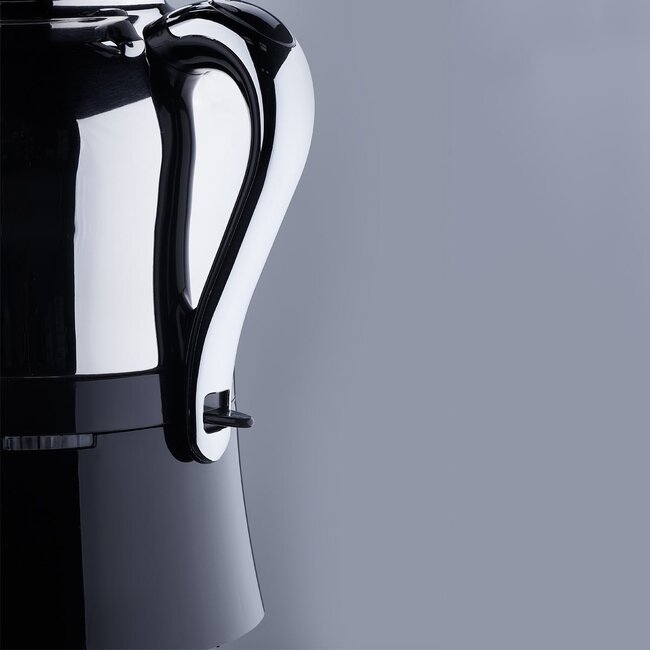 Korkmaz Çaykolik Electric Samovar | Chrome Black | 0.9L + 3.0L