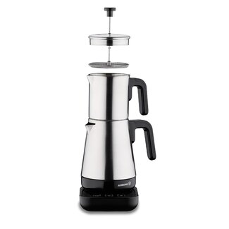 Korkmaz Korkmaz Moderna Elektrische Semaver Grijs/Satijn | 0.9L + 1.3L