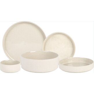 Bavary 27-Piece Granite Dinnerware Set | Beige