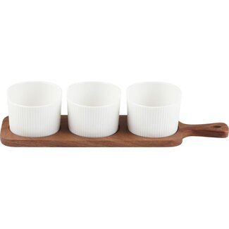 Bavary 3 Linens White Snack Bowl Set | Acacia
