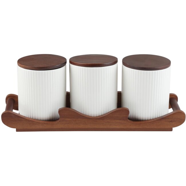 Bavary 3-delig Linens Wit Kruiden Set | Acacia