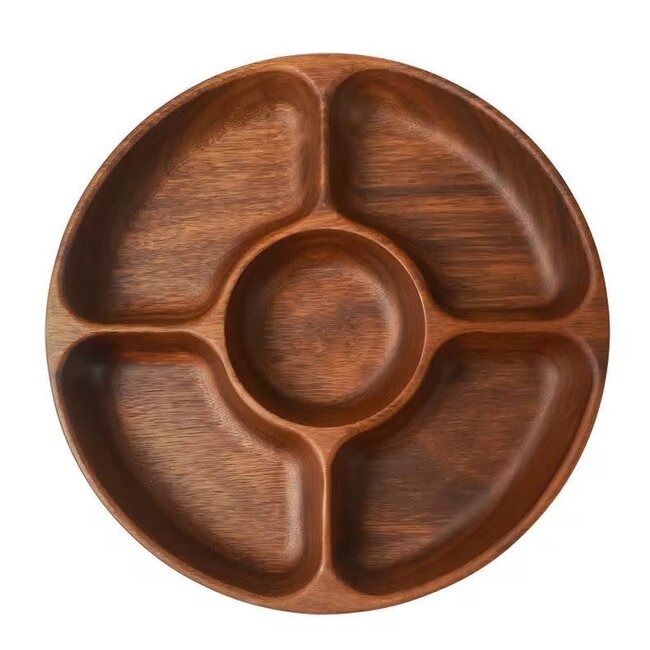 Favori Acacia Snack Tray with 5 Compartments