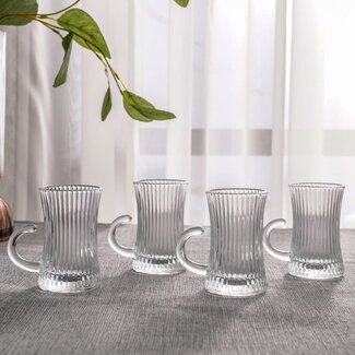 Favori 6 Ribbed Tea Glasses | 100 ml