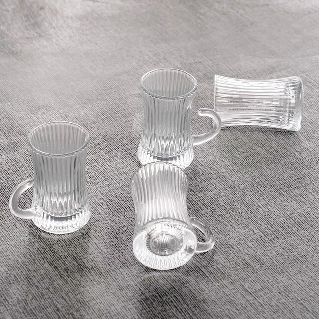 Favori 6 Ribbed Tea Glasses | 100 ml