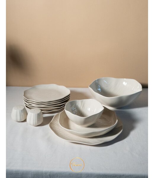 Bavary 27-Piece Cermico Dinnerware Set | Beige