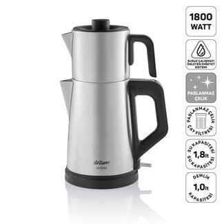 Arzum Arzum 1 Deminde Electric Tea Maker | 1.8L + 1.0L