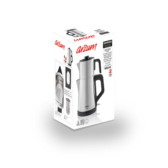 Arzum 1 Deminde Electric Tea Maker | 1.8L + 1.0L