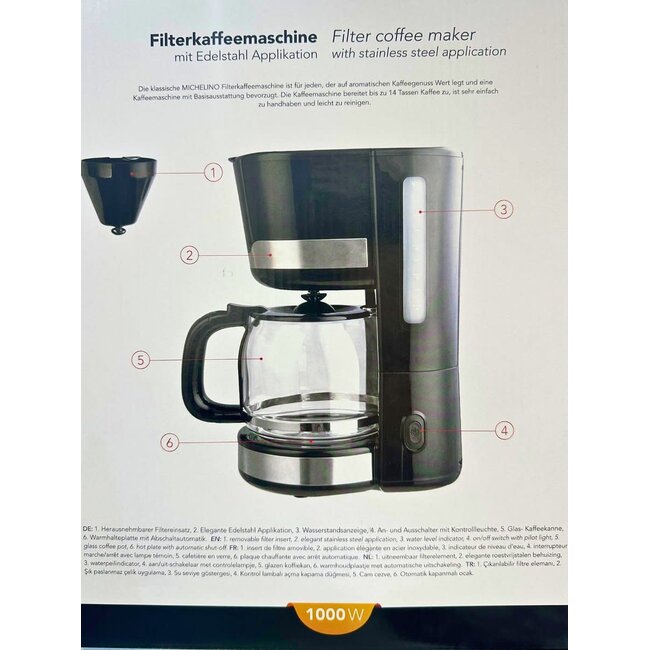 Michelino Koffiezetapparaat | 1.5L |12 Kopjes
