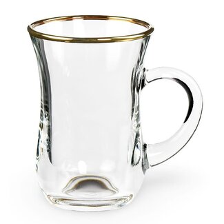 Pasabahce Pasabahce 6 Keyif Tea Glasses Gold | 145ml