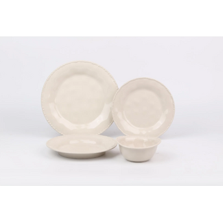 Bavary 24-Piece Pearls Dinnerware Set | Beige