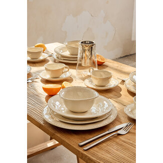 Bavary 24-Piece Pearls Dinnerware Set | Beige