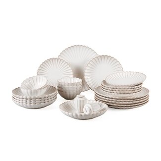 Almina 26 Bloomy Dinnerset | 6-persoons | Crème