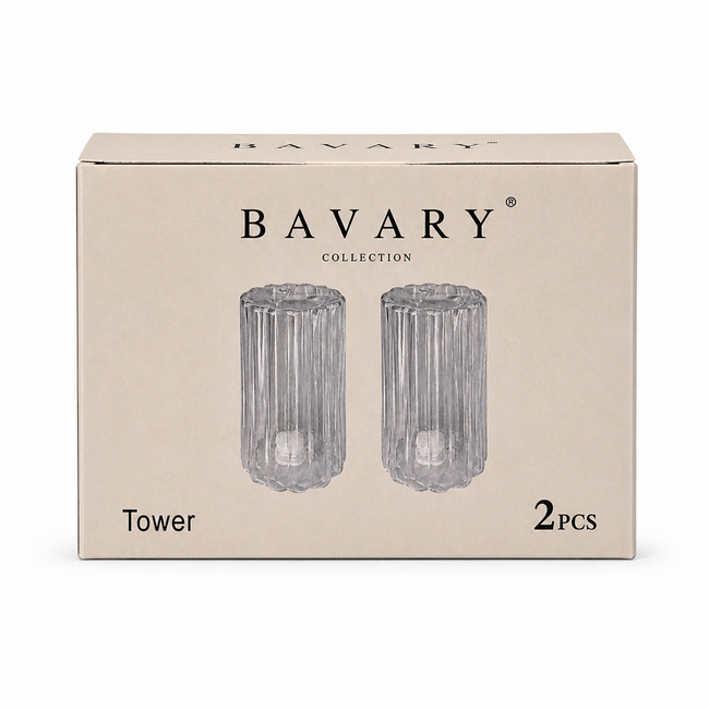 BAVARY 2 Tower Glass Salt & Pepper