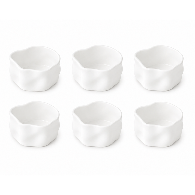 BAVARY 6-Piece Nordic Snack Bowl Set | White | 8x4cm