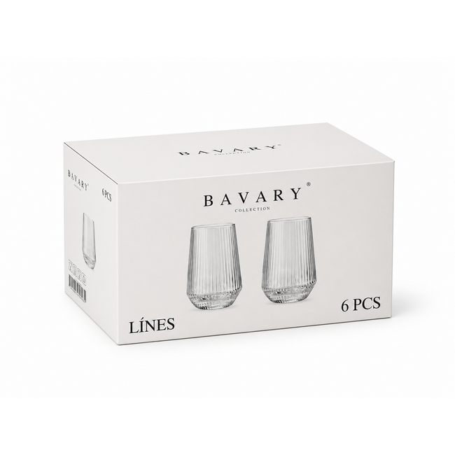 BAVARY 6-delig Lines Drinkglazen | 370 ml