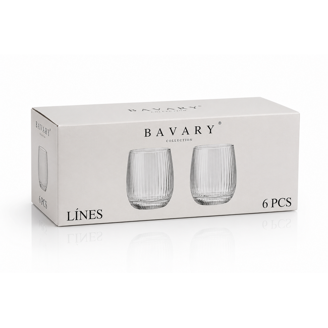 BAVARY 6-Piece Lines Drinking Glasses | 320 ml