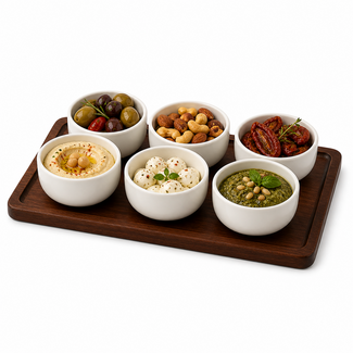 BAVARY 7-Piece Sora Serving Set with Acacia Wood