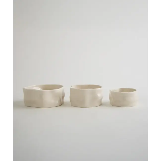 BAVARY 6-delig Nordic Snackkom Set | Beige | 8x4cm