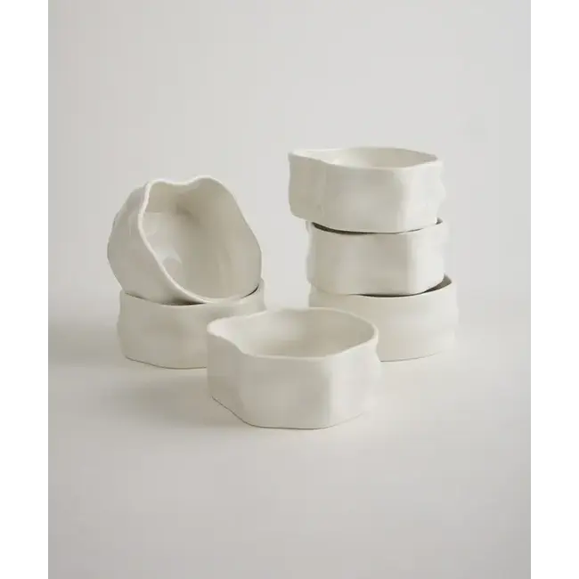 BAVARY 6-delig Nordic Snackkom Set | Wit | 11x5 cm