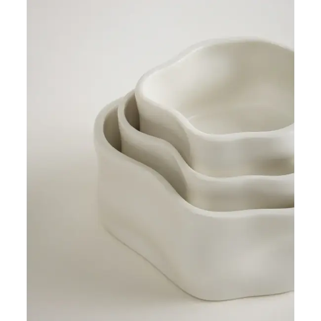BAVARY 6-delig Nordic Snackkom Set | Wit | 11x5 cm