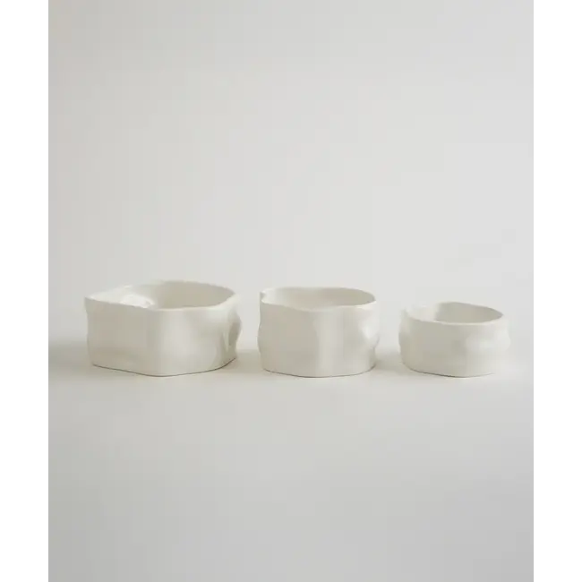 BAVARY 6-delig Nordic Snackkom Set | Wit | 8x4 cm