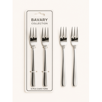 BAVARY 6-Piece Cake Fork Set | Derya | 18/10 Stainless Steel INOX