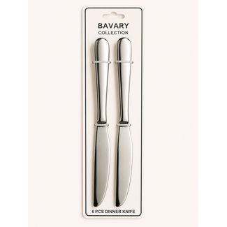 BAVARY 6-Piece Dinner Knife Set | Derya | 18/10 Stainless Steel INOX