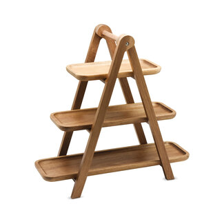 LIVENZA 3-laags Acaciahouten Etagere | 39.5x17 cm