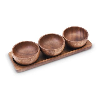 LIVENZA 4-delig Luma Acacia Aperitiefset | 20x7 cm