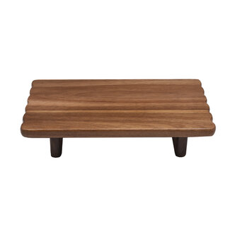 LIVENZA Flori Acacia Wood Serving Bowl on Stand | 28x15 cm
