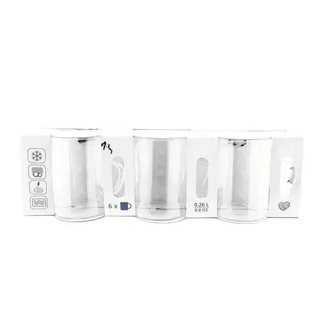 MULEX 6-delig Koffie- Theeglazen Set | 260 ml