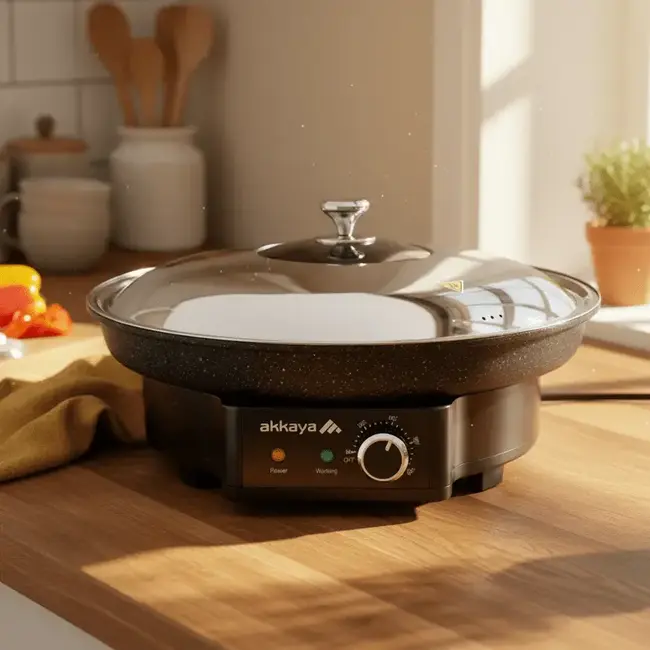AKKAYA Steinrapen Elektrische Pizza- & Tafeloven | Zwart
