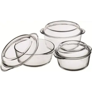 Pasabahce Pasabahce 3 Borcam Glass Baking Dish Set with Lid