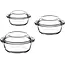 Pasabahce 3 Borcam Glas Ovenschaal met Deksel Set