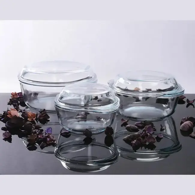 Pasabahce 3 Borcam Glass Baking Dish Set with Lid
