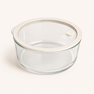 BAVARY Glazen Vershouddoos Rond Beige | 250ml