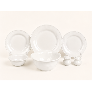 BAVARY 27-Piece Pearls Dinnerware Set | Serves 6 | White