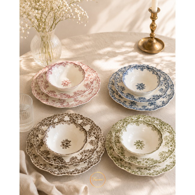 BAVARY Vintage 25-Piece Dinnerware Set | Green