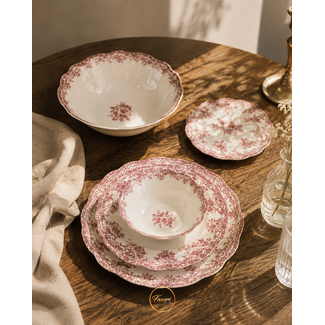 BAVARY Vintage 25-delig Serviesset | Roze