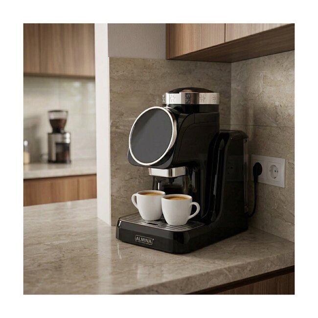 ALMINA MOKHA Pro Mokkamachine met LED-Touchscreen & Melkschuim | 700W