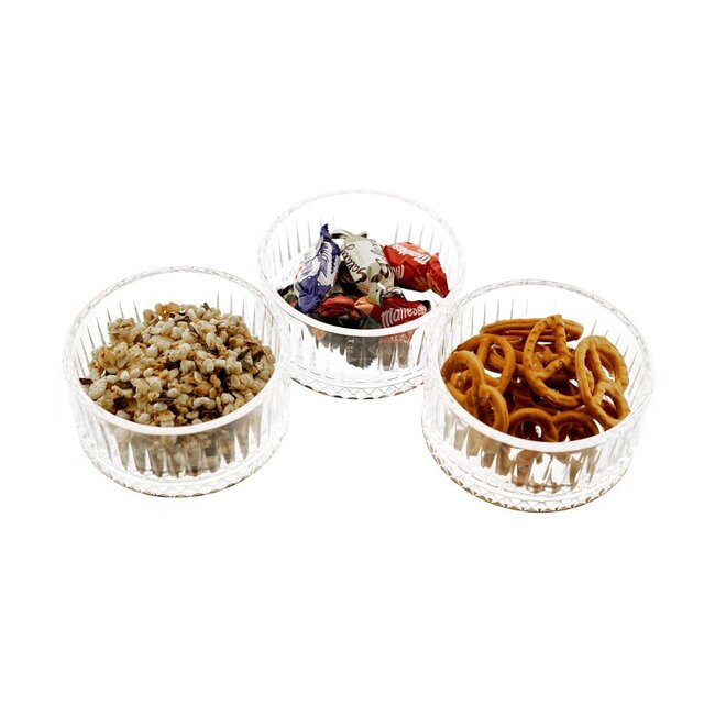 ALMINA Elisa 6-delige Glazen Schalen Set | Ribbel Design | 300 ml