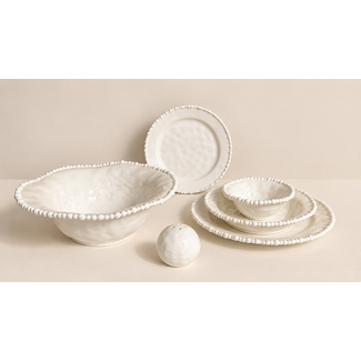 BAVARY Sea Pearl White 27-Piece Dinnerware Set | 6 Persons