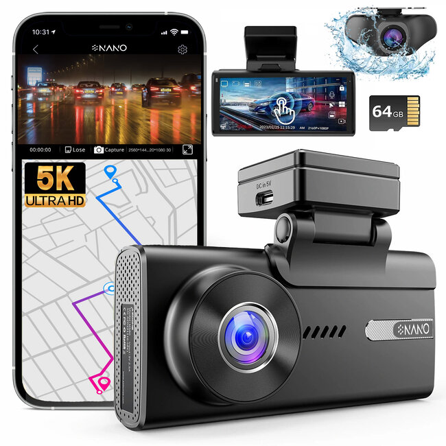 Nanocam M93 Pro 5K Touch Wifi GPS 64gb dashcam