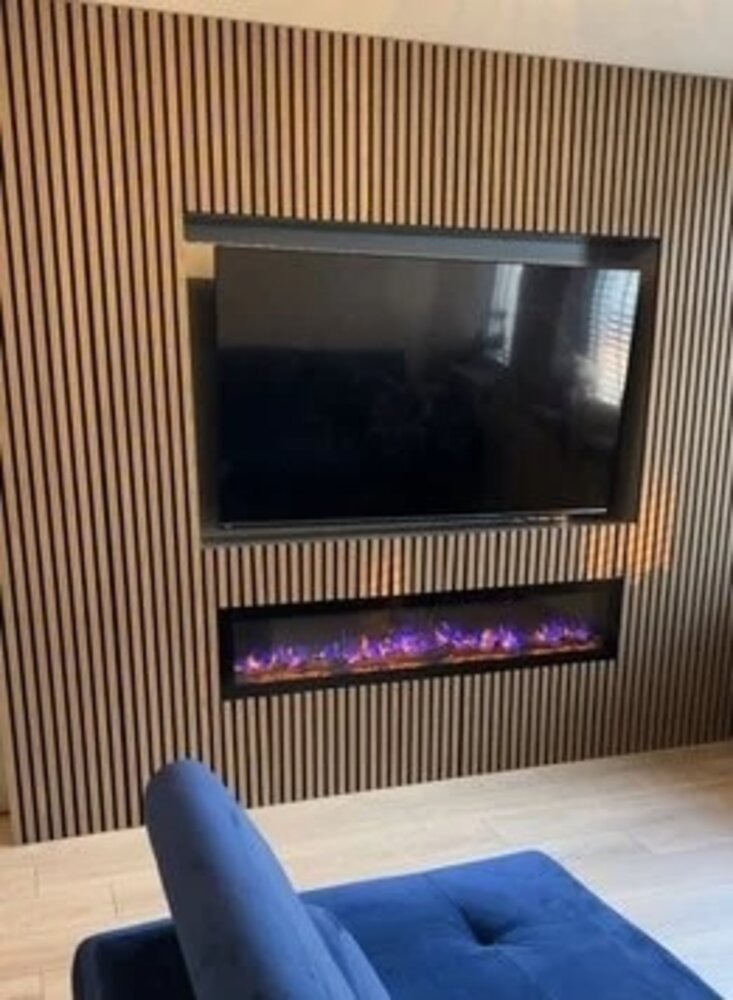 Oppio €37 PER PANEEL - 260x60 cm NEW WALNOOT Eiken akoestische wand panelen lattenwand met Vilt